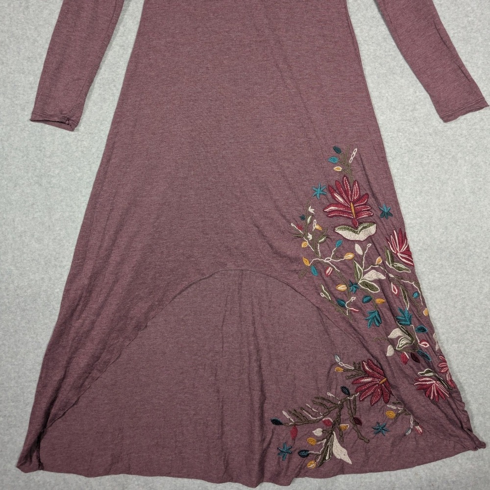 Johnny Was Los Angeles High Low Dress Women Small Mauve Floral Embroidered Artsy - Picture 3 of 12